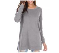 Solid Color Sport Pullover Sweatshirts for Women Fashion Y2K Long Sleeve Sweaters Cute Trendy Crewneck Clothes Gothic