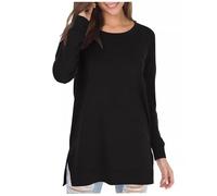Solid Color Sport Pullover Sweatshirts for Women Fashion Y2K Long Sleeve Sweaters Cute Trendy Crewneck Clothes Gothic