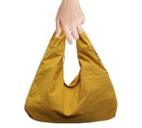 Solid Color Tote Bag, Large Capacity Nylon Shoulder Bag for Women, Fashion Draped Texture Purse, Lightweight Soft Tote for College, Travel, Work, Daily Use, 1 Piece
