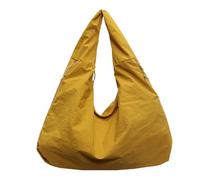 Solid Color Tote, Fashion Shoulder Bag, Amplia Capacity Design, Soft Nylon Texture, Draped Handbag for Women, College Use, Daily Commute, Shopping, Casual, 19,69 x 8,27 x 11,42 pulgadas, amarillo, Se