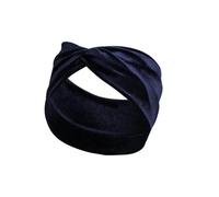 Solid Color Velvet Cross Stretch Headbands for Women Wide Warm Hair Bands Turban Bandage Accessories Headwear(Deep Blue)