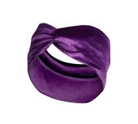 Solid Color Velvet Cross Stretch Headbands for Women Wide Warm Hair Bands Turban Bandage Accessories Headwear(Purple)