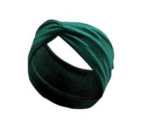 Solid Color Velvet Cross Stretch Headbands for Women Wide Warm Hair Bands Turban Bandage Accessories Headwear(Dark Green)