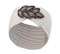 Solid Color Winter Headbands For Women Bowknot Handwork Knitting Hair Accessories Warm Headband(White)