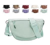 Solid Crescent Crossbody Bag for Women and Men Fashion Nylon Moon Bag,Adjustable Shoulder Strap for Outdoorsports,Yoga (mint green)