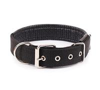 Solid Dog Collars Nylon Dog Collar for Small Medium Large Dogs Teddy KE Ji Pitbull Bulldog Beagle (Black Medium)