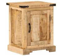 Solid Mango Wood Nightstand 40x35x50 cm with Storage, Elegant Bedside Table for Bedroom, Sturdy Tropical Hardwood End Table with Natural Wood Grain, Unique Home Decor Furniture