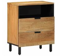 Solid Mango Wood Nightstand 50x33x60 cm Brown - Elegant Bedside Table with Storage Shelf, Sturdy Tropical Hardwood, Versatile for Bedroom Living Room Home Decor