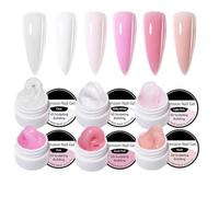 Solid Nail Gel | 6 Colors Non-Sticky Manicure Top Coat | 3D Sculpting Gel For Nails | For Home Salon Sculpting Molding Art Design Extension Building