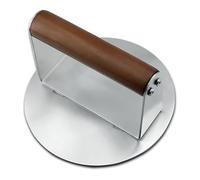 Solid Nonrust Steel Burgers Smasher with Wooden Handle Even Cooking Easy Cleaning Kitchen Essential BBQ Grills Hamburger Press