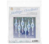 Solid Oak Nostalgic Christmas Beaded Crystal Ornament Kit-Blue Crystal Ice Drops