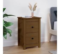Solid Pine Wood Nightstand Honey Brown 40x35x61.5 cm with 2 Drawers, Rustic Bedside Table for Bedroom, Sturdy Surface for Decor, Easy Assembly, Timeless Design