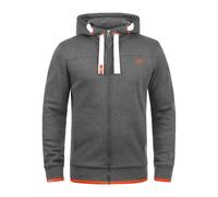 !Solid Sudadera con cremallera 'Benjamin' gris / rojo / blanco M gris / rojo / blanco