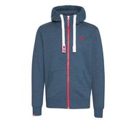 !Solid Sudadera con cremallera 'Benn' azul oscuro / rojo sangre / blanco, Talla L