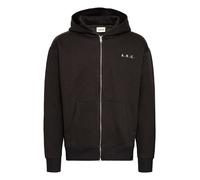 !Solid Sudadera con cremallera 'Henne' negro / blanco XXL negro / blanco