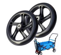 Solid Tyre - Scooter Wheels| Electric Scooter Wheels | Spare Tires | Skate Quiet Wheel with Bearings, 2 pcs Replacement 145/180/200mm Trolley Wheel, Solid Tires Front & Rear Installation