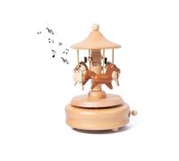 Solid wood carousel music box, Christmas music box, birthday gift for children, baby carousel