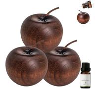 Solid Wood Fruit Scented Ornament,Wooden Fruit Aromatherapy,Natural Creative Aromatherapy Figurine Decoration for Car,Yoga Hall,Office,Home,Wardrobe,Bathroom (3PCS, One Size)