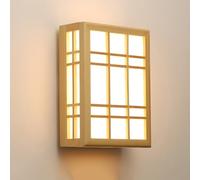 Solid Wood LED Light Scandinavian Style Square Indoor Wall Lamp 8W Nordic Home Decor Lighting Fixture for Bedroom Bedside Living Room Aisle Study Room(6000K,C)
