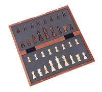 Solid Wood Magnetic Chess Set, Portable Travel Game for Family Gifts & Educational Toys with Secure Storage