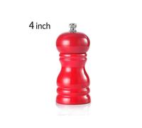 Solid Wood Pepper Grinder Manual Adjustable Coarseness Oak Salt and Pepper Mill for Spices (4 Inch, Red/White/Black)