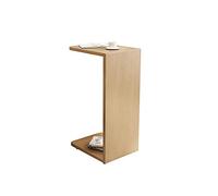Solid Wood Side Table Mobile C-Shaped U-Shaped Corner Table Small House Bedside Table Sofa Tea Table Small Table Side Table Mini Material: Rubber Wood (Color : Wood Color Style : No Wheels) (Wood