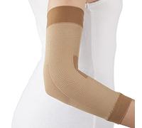 SOLIDEA Codera Tendinitis Codo Silver Support Elbow Compresión Graduada 18/21 mmHg | Codo de Tenista Codera, Coderas Gym, Codo Tenista (Camel, XL)