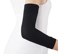 SOLIDEA Codera Tendinitis Codo Silver Support Elbow Compresión Graduada 18/21 mmHg | Codo de Tenista Codera, Coderas Gym, Codo Tenista (Negro, ML)