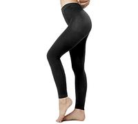 SOLIDEA Mallas Deporte Mujer Silver Wave Long | Leggings Mujer, Mallas Compresion Mujer (Negro, 50)