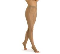 SOLIDEA Medias Mujer Punta Abierta Venere 140 Punta Abierta Compresión Graduada 18/21 mmHg | Medias Verano Mujer, Medias de Verano Mujer Sin Puntera (Camel, 46)