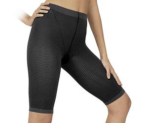 SOLIDEA Shorts Mujer Silver Wave Strong | Shorts Deportivos Mujer, Ropa Deportiva Mujer, Mallas Cortas Mujer Micromasajeantes, Pantalón Ciclista (Negro, 42)