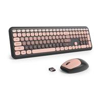 SOLIDEE Combo de Teclado y Ratón Inalámbrico Colorido,Teclado Retro 2.4GHz de Máquina de Escribir,104 Teclas con Teclado Numérico,Teclado de Membrana Silenciosa(Americano QWERTY)(Diary Blackberry)