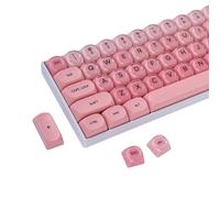 SOLIDEE Juego de Teclas Mecánicas PBT de 132 Teclas,Perfil HOA,Keycaps Double Shot Foundation,Teclas para Teclado Mecánico con Caja,con Interruptores MX para Teclados Gaming y DIY(Peach Pink)