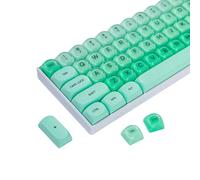SOLIDEE Juego de Teclas Mecánicas PBT de 132 Teclas,Perfil HOA,Keycaps Double Shot Foundation,Teclas para Teclado Mecánico con Caja,con Interruptores MX para Teclados Gaming y DIY(Jelly Green)