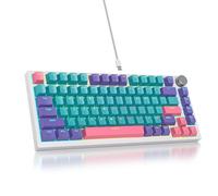 SOLIDEE Teclado Intercambiable en Caliente 75%,Retroiluminación RGB con Interruptor Rojo,Teclado para Juegos de 82 Teclas TKL,Teclado Compacto NKRO con Control de Perilla de Aluminio(82 Joker)