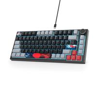 SOLIDEE Teclado Intercambiable en Caliente 75%,Retroiluminación RGB con Interruptor Rojo,TTeclado para Juegos de 82 Teclas TKL,Teclado Compacto NKRO con Control de Perilla de Aluminio(82 Dark)