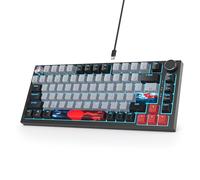 SOLIDEE Teclado Intercambiable en Caliente 75%,Retroiluminación RGB con Interruptor Rojo,TTeclado para Juegos de 82 Teclas TKL,Teclado Compacto NKRO con Control de Perilla de Aluminio(82 Dolch)