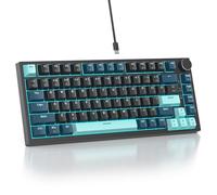 SOLIDEE Teclado Intercambiable en Caliente 75%,Retroiluminación RGB,Gasket Teclado para Juegos de 82 Teclas TKL,Teclado Compacto NKRO con Control de Perilla de Aluminio(82 Monstor(B))