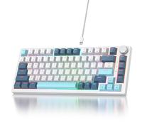 SOLIDEE Teclado Intercambiable en Caliente 75%,Retroiluminación RGB,Teclado mecánico Gasket,Teclado mecánico para Juegos de 82 Teclas TKL,Teclado Compacto NKRO con Perilla de Volumen(82 Shoko)