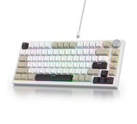 SOLIDEE Teclado Intercambiable en Caliente 75%,Retroiluminación RGB,Teclado mecánico Gasket,Teclado mecánico para Juegos de 82 Teclas TKL,Teclado NKRO con Perilla de Volumen(82 Black Gray White)