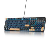 SOLIDEE Teclado mecánico para Juegos 104 Teclas,US Layout QWERTY,100% Teclado para Juegos retroiluminado RGB con Teclado numérico,Teclado mecánico NKRO para portátil Windows(104 Blue Samurai)