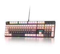SOLIDEE teclado mecánico para juegos 104 teclas,US Layout QWERTY,100% teclado para juegos retroiluminado RGB con teclado numérico,teclado mecánico NKRO para portátil Windows(104 Blackberry)