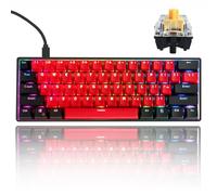 SOLIDEE Teclado mecánico para Juegos 60% con Cable,retroiluminado RGB,Anti ghosting NKRO,Teclas Macro programables,61 Teclas Teclado Intercambiable en Caliente(Gateron Optical Yellow,61 Milan)