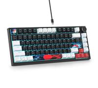 SOLIDEE Teclado mecánico para juegos con cable 75% intercambiable en caliente, teclado retroiluminado RGB con interruptor rojo, teclado mecánico TKL de 82 teclas, teclas PBT NKRO teclado compacto con