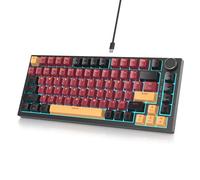 SOLIDEE Teclado mecánico para juegos con cable 75% intercambiable en caliente, teclado retroiluminado RGB con interruptor rojo, teclado mecánico TKL de 82 teclas, teclas PBT NKRO teclado compacto con