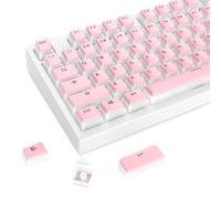 SOLIDEE Teclas PBT Double Shot Tipo Pudding con Capa Translúcida, 117 Teclas, Perfil OEM, Juego de Teclas Compatible con Layout 61/68/82/84/87/96/104 para Teclado Mecánico(Pink Pudding)