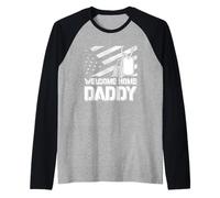 Solider Homecoming Militar Niño Bienvenido a casa Papá Camiseta Manga Raglan