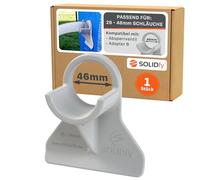 SOLIDfy® - [1x] Pool Schlauchhalter 26 mm - 46 mm | Schlauchhalterung für Intex, Bestway, Hecht | auch mit Adapter B und Absperrventil Rohrhalter 32mm 38mm Knickschutz in grau