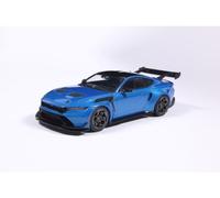 Solido Ford Mustang GTD 2025 1:43 - Maqueta de coche a presión de fundición, modelo de colección de metal, azul indulgente, con base de plástico, cartón ventana