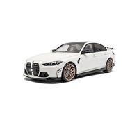 Solido BMW M3 (G80) - Sedan Deportivo con Doble Caracol Negro Acentos Llantas de Bronce, Detalles aerodetails, diecast Color Blanco Alpino Uni 1:18